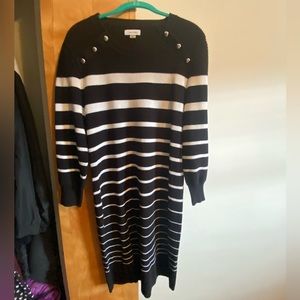 Calvin Klein striped sweater dress